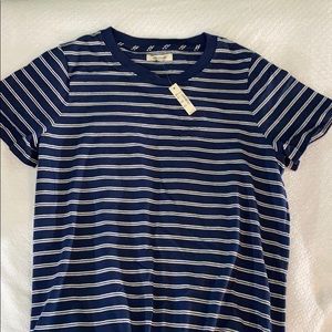 Blue striped T-shirt dress